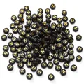 4x7mm schwarze Acrylperlen mit goldenem Buchstaben N für DIY-Schmuckherstellung - Buchstabe N / 50 Stück/Packung (4x7mm)