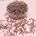Iridescent 4mm glass seed beads in a round shape for DIY necklace and bracelet jewelry - 4mm 10g/Pack / Orange Red