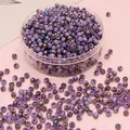 Irridescent purple 4mm glass round beads for DIY jewelry making and handicraft projects - 4mm 10g/Pack / Plum Red