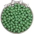 Matte green round wooden beads in 8mm-10mm size for handmade DIY jewelry crafting - Spring Green