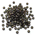 Schwarze Acrylperlen mit goldenem Buchstaben T für die Schmuckherstellung - Buchstabe T / 50 Stück/Packung (4x7mm)
