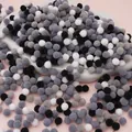 Mix of black, white and grey plush pom-poms for DIY Christmas craft decorations - Pack of 200 / 0.8cm / Black & White Series