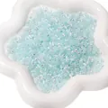 Light blue 4mm aurora cat-eye glass seed beads with AB coating for DIY bracelets - 4mm (10g/Pack) / Aqua
