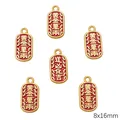 Golden koi charms set with red oil drip engraving for handmade DIY jewelry bracelets - Fortune and Protection Style