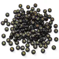 Schwarze Acrylperlen mit goldenem Buchstaben Y für DIY Schmuckherstellung - Buchstabe Y / 50 Stück/Packung (4x7mm)