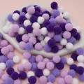 Mix of dark purple, light purple, and white polyester plush balls for Christmas DIY crafts - 100pcs Pack / 1.5cm / Purple Series
