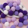 DIY purple and white mixed plush pompom balls set for creative Christmas crafts - 20 Pieces Set / 3cm / Purple Series