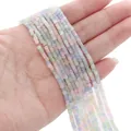 2mm square macaron glass beads in mixed pastel colors for DIY jewelry making - 2mm (Aperture approx 0.5mm), 45cm/Strand, approx 180 Beads / Macarons