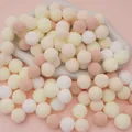 Pastel color polyester pom-poms for Christmas DIY crafts and decorative ornaments - 50 Pieces / 2cm / Milk Tea Colors