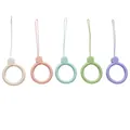 Cinq lanières en anneau silicone colorées pour breloques de téléphone et accessoires - Style Diamant - Couleurs Macaron (Modèle 01) / 5 Pièces