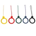 Lanières de doigt en silicone de cinq couleurs pour mobiles et accessoires porte-clés - Style Diamant - Couleurs Sombres (Modèle 02) / 5 Pièces