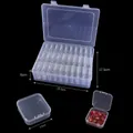 Clear 28-grid stackable plastic storage box for jewelry and beads 22.5x17.5x6cm - Standard Multi-grid Portable Style (PBB053)