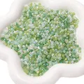 4mm green aurora cat eye glass seed beads for handmade DIY jewelry and bracelets - 4mm (10g/Pack) / Lush Greenery