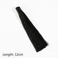 Nappina decorativa nera da 12 cm in rayon setoso con nodo stretto e finitura liscia - 12cm / Nero
