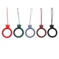 Lot de 5 cordons anneaux en silicone en rouge, vert, bleu, marron et noir - Style Couronne - Couleurs Sombres (Modèle 06) / 5 Pièces