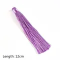 Pendaglio nappina in seta viola 12cm con lucentezza metallica per gioielli DIY - 12cm / Viola Chiaro