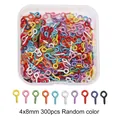 300 Stück bunte 4x8mm Ringschrauben in einer Kunststoffbox für DIY-Schmuckherstellung - Modell 01 Ösenstifte (4x8mm) / Zufällige Mischfarben