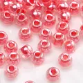 Perline rotonde in vetro rosso traslucido opaco per creazione di gioielli fai-da-te - Stile #29