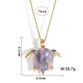 Mode-Schildkrötenhalskette mit Goldbeschichtung und lila Marmor-Effekt Anhänger - Lila Schildkröte Halskette (HWNX9682N-2)