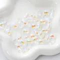 Bow-shaped crystal glass beads with AB iridescent coating for DIY jewelry making - Bow Shape / 10x8mm (10 Pieces/Pack) / AB White