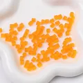 5x5mm orange frosted glass cube seed beads for DIY jewelry and necklace making - 5x5mm, Hole Approx. 1mm, 11g/Pack, Approx. 50 Pcs / Gold