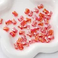 Faceted orange iridescent glass bow beads for DIY necklace and bracelet jewelry making - Bow Shape / 10x8mm (10 Pieces/Pack) / Red