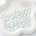 Faceted oval crystal beads with rainbow shimmer for DIY necklace and jewelry making - Flat Oval 8x11mm, Hole Approx 1mm, 10 Pieces/Pack / Solid White