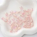 Faceted light pink AB colored glass bow beads for DIY jewelry making and necklaces - Bow Shape / 10x8mm (10 Pieces/Pack) / Pink