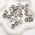 Lichtdurchlässige rauchgraue Polarlicht-Blumenperlen für DIY-Schmuck in runder Sonnenform - Hawaii-Blume (BBD312) / 14x6mm (10 Stk./Packung) / Rauchgrau