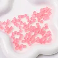 5x5mm frosted light pink sugar cube glass beads for DIY jewelry making and necklaces - 5x5mm, Hole Approx. 1mm, 11g/Pack, Approx. 50 Pcs / Deep Pink