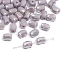 Hellviolette facettierte Glasperlen mit schillerndem Effekt für DIY-Schmuckherstellung - 10 Stück/Packung / Solides Lila