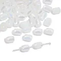 Irisierende weiße facettierte Rechteckglasperlen 6x8mm für DIY Schmuckherstellung - 10 Stück/Packung / Vollweiß