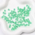 Green frosted square glass beads 5x5mm for DIY jewelry making and handmade crafts - 5x5mm, Hole Approx. 1mm, 11g/Pack, Approx. 50 Pcs / Verdant