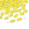 Gelbe facettierte Glasperlen in Rechteckform für DIY-Schmuckherstellung und Halsketten - 10 Stück/Packung / Transparentes Gelb