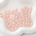 Faceted light pink AB coated oval crystal beads for DIY jewelry making and crafts - Flat Oval 8x11mm, Hole Approx 1mm, 10 Pieces/Pack / Solid Light Pink