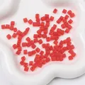 DIY handmade red frosted glass cube beads for making bracelets and necklaces - 5x5mm, Hole Approx. 1mm, 11g/Pack, Approx. 50 Pcs / Red