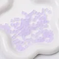 5x5mm frosted lavender glass cube beads for DIY jewelry making on a white tray - 5x5mm, Hole Approx. 1mm, 11g/Pack, Approx. 50 Pcs / Light Purple