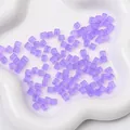 Purple frosted 5x5mm cube glass beads for DIY handmade jewelry and necklaces - 5x5mm, Hole Approx. 1mm, 11g/Pack, Approx. 50 Pcs / Blue Purple