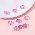 Irriserende paarse schelp kralen van glas voor DIY-sieraden en handgemaakte armbanden - 10x10mm, Ca. 6mm Dik, 1mm Gat, 20 Stuks/Verpakking / Gouden Glitter Purperrood
