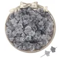 Perles de fleurs en acrylique gris translucide pour bijoux DIY sur un plateau doré - 12×7mm (100 Pièces/Paquet) / Dégradé d'Encre