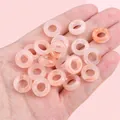 Pink and orange marbled acrylic ring bead accessory held in hand for DIY jewelry - 14mm Inner Diameter Approx. 6mm Pink 500 Pieces/pack