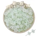 Perles muguet en acrylique dégradé vert clair dans un plateau à bijoux doré vintage - 12×7mm (100 Pièces/Paquet) / Dégradé Vert Frais