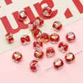Red glass candy beads with gold foil inlay for handmade DIY jewelry bracelets - Square Candy 10x12mm (1 Piece/Pack) / Red