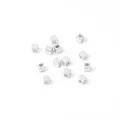 Silver plated CCB cube spacer beads for DIY jewelry making necklaces and bracelets - 3mm Square Spacer Bead / 300pcs / White Gold