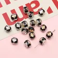 Irregular handmade glass square beads with gold and silver foil for DIY jewelry making - Square Candy 10x12mm (1 Piece/Pack) / Black