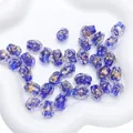 Deep blue irregular glass beads with gold foil foil inside for DIY jewelry making - 10x14mm (1 Piece/Pack) / Sapphire Blue