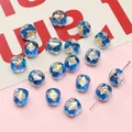 Blue square glass bead with gold leaf flakes for DIY jewelry making and handmade bracelets - Square Candy 10x12mm (1 Piece/Pack) / Lake Blue