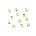 Golden plated cube metal spacer beads with center holes for DIY jewelry making - 4mm Square Spacer Bead / Pack of 200 / KC Gold