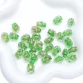 Irregular green glass beads with gold leaf foil for DIY bracelet and necklace making - 10x14mm (1 Piece/Pack) / Green