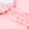 Fili di perle tonde in quarzo rosa per gioielli fai-da-te con finitura liscia e traslucida - Stile Piccolo Chiaro